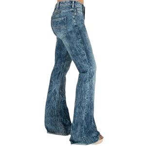 COWGIRL TUFF "C. Breeze" flares wide leg jeans acid wash bell bottoms sz 34x35L